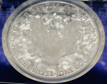 Proof 2008 (W) $1 American Silver Eagle NGC PF70 Trader Bea Private Issue Purple Foil Holder Rare