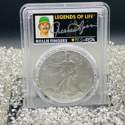 2025 $1 American Silver Eagle PCGS MS70 FDOI Legends of Life MLB Hall of Fame Rollie Fingers Signed Label Limited Edition (Rare 1 of 10)