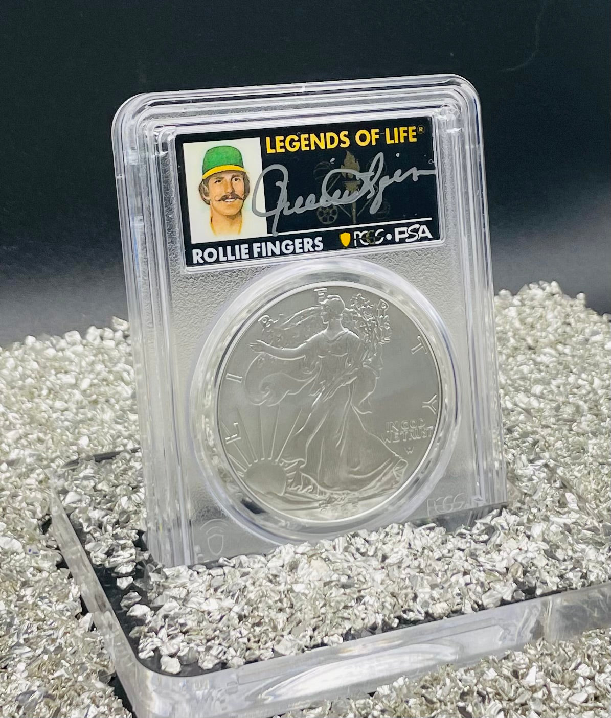 2025 $1 American Silver Eagle PCGS MS70 FDOI Legends of Life MLB Hall of Fame Rollie Fingers Signed Label Limited Edition (Rare 1 of 10)