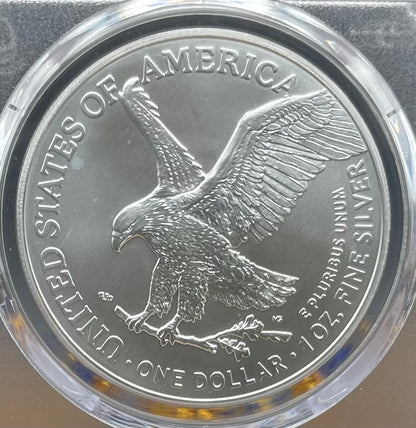 2021 $1 American Silver Eagle PCGS MS70 First Production T-2 Legends of Life MLB Hall of Fame Edgar Martinez Signed Label (1 of 207)