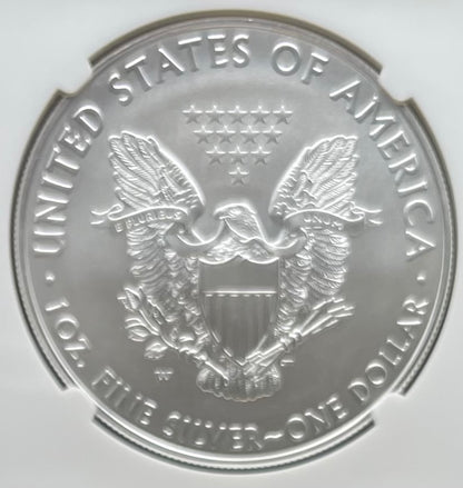 Burnished 2017 (W) $1 American Silver Eagle NGC MS70 Early Releases West Point Gold Star Label Mint Condition (1 of 4,466)
