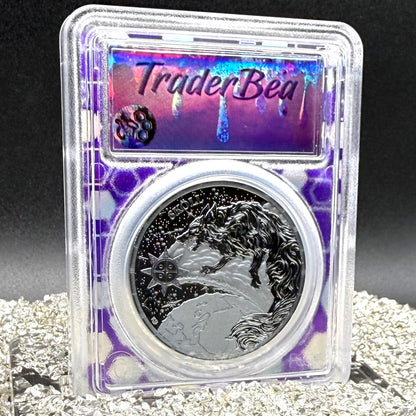 2024 1 oz .9999 Silver Private Issue PCGS MS70 Ragnarok Skoll Proof-like Finish Trader Bea Purple Holder Mint (Rare 1 of 200)