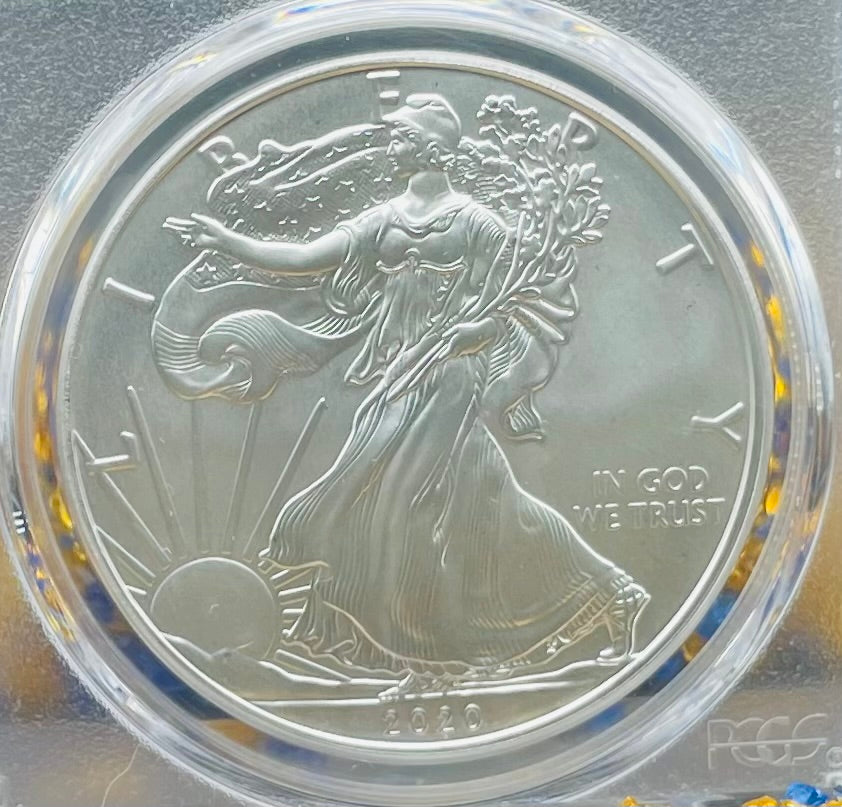 2020 $1 American Silver Eagle PCGS MS70 FDOI Master Designer Thomas Cleveland Signed Label Mint Condition(1 of 225)