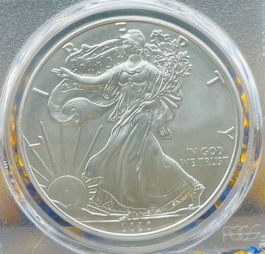 2020 $1 American Silver Eagle PCGS MS70 FDOI Master Designer Thomas Cleveland Signed Label Mint Condition(1 of 225)