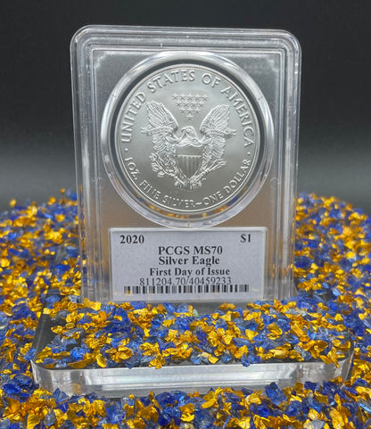 2020 $1 American Silver Eagle PCGS MS70 FDOI Master Designer Thomas Cleveland Signed Label Mint Condition(1 of 225)