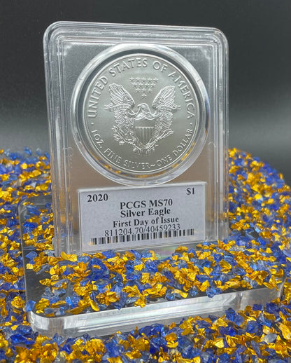 2020 $1 American Silver Eagle PCGS MS70 FDOI Master Designer Thomas Cleveland Signed Label Mint Condition(1 of 225)