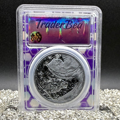 2024 1 oz .9999 Silver Private Issue PCGS MS70 Ragnarok Hati Proof-like Finish Trader Bea Purple Holder Mint (Rare 1 of 200)