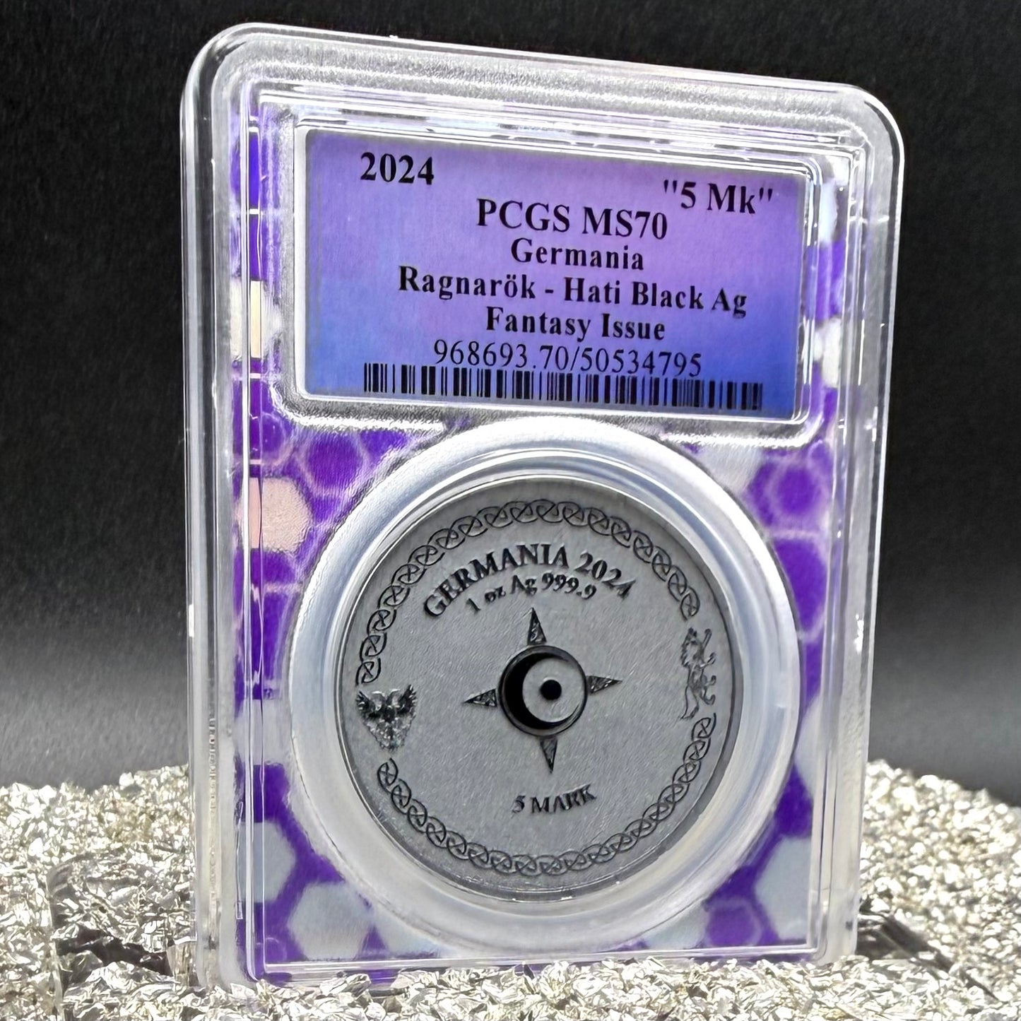 2024 1 oz .9999 Silver Private Issue PCGS MS70 Ragnarok Hati Proof-like Finish Trader Bea Purple Holder Mint (Rare 1 of 200)