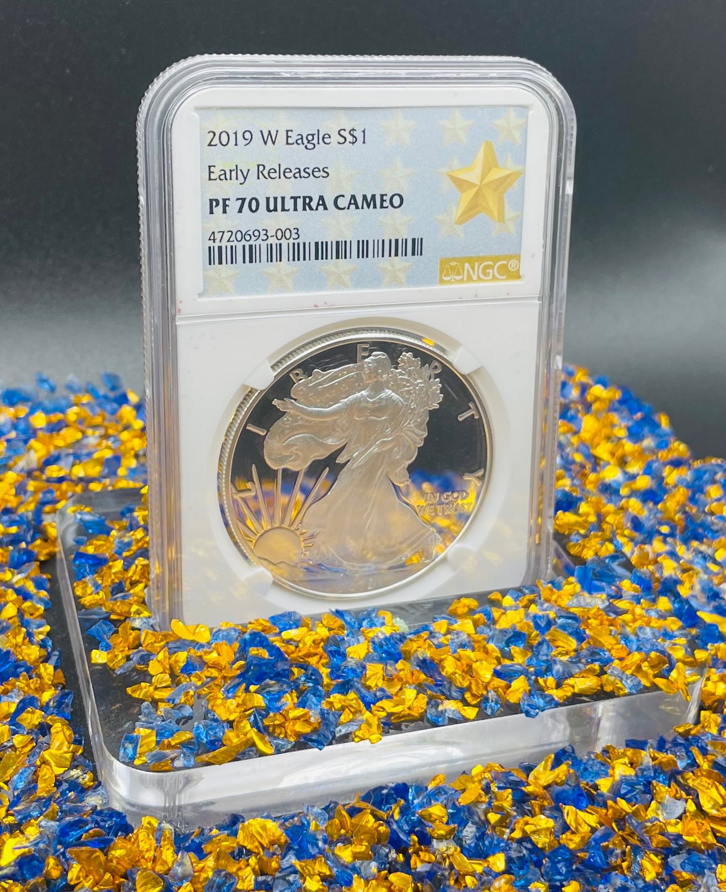 Proof 2019 (W) $1 American Silver Eagle NGC PF70 Early Releases Modern West Point Gold Star Label (1 of 4,482)