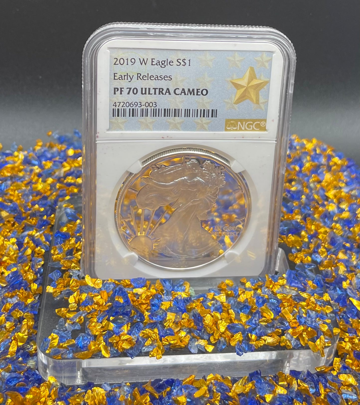 Proof 2019 (W) $1 American Silver Eagle NGC PF70 Early Releases Modern West Point Gold Star Label (1 of 4,482)