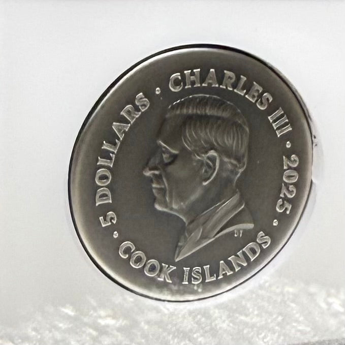 2025 1 oz $5 Cook Islands Silver Dollar NGC FDOI MS70 Burnished Ultra High Relief Leon Antique Finish (1 of 52) Mint!