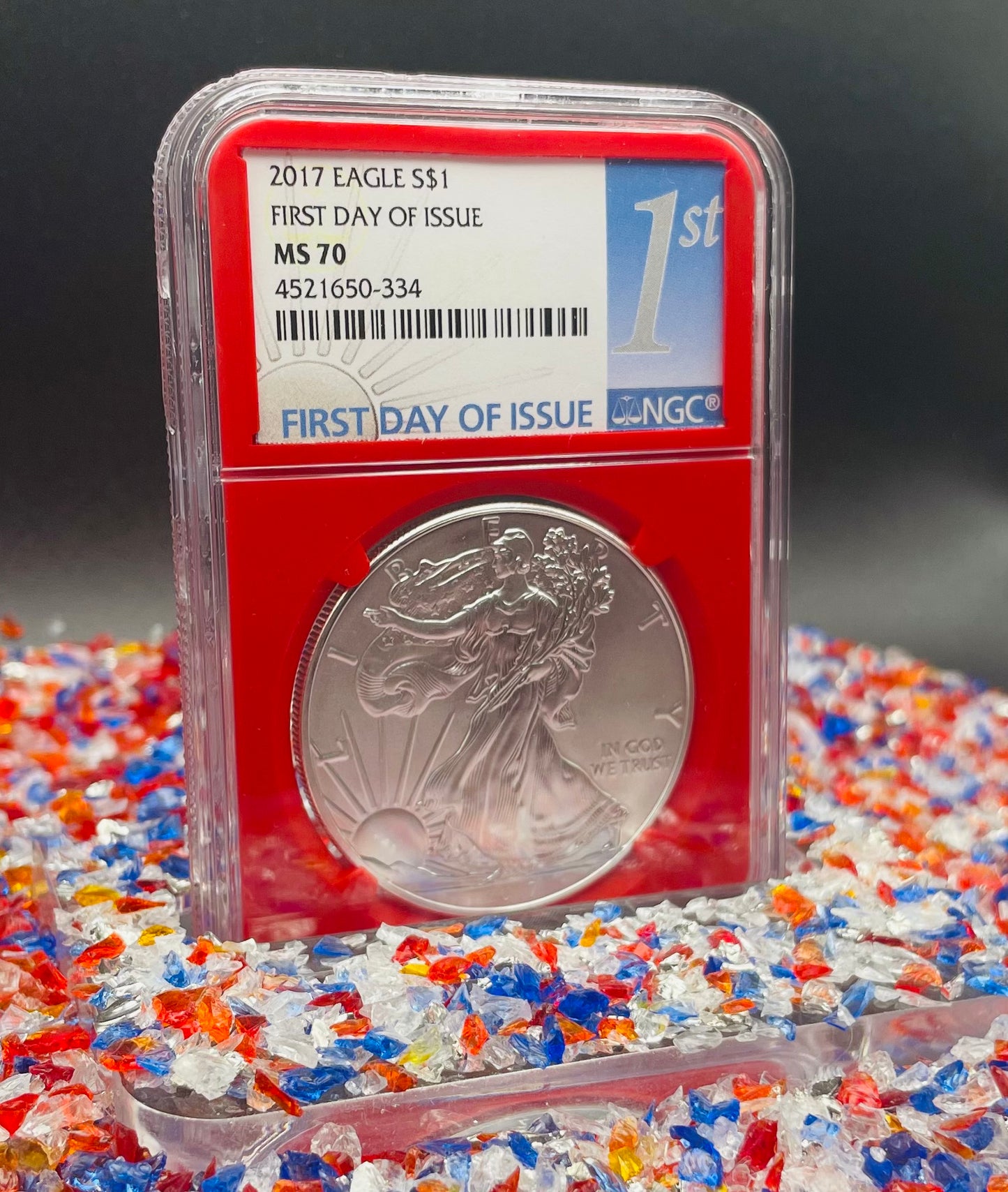 2017 $1 American Silver Eagle NGC MS70 First Day of Issue Red Core Mint Condition (1 of 40,818)