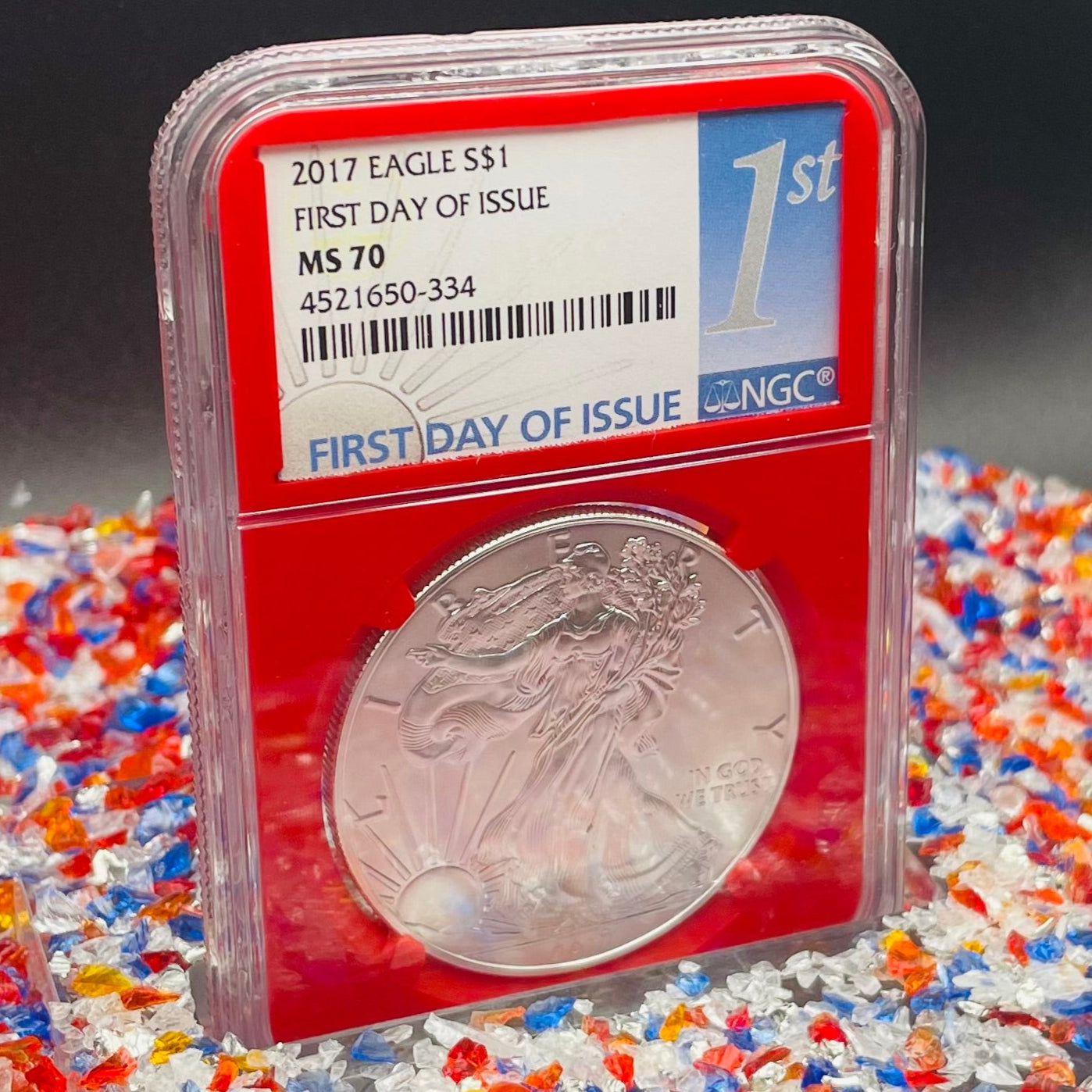 2017 $1 American Silver Eagle NGC MS70 First Day of Issue Red Core Mint Condition (1 of 40,818)
