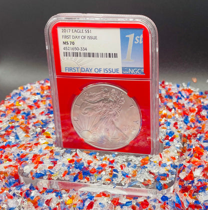 2017 $1 American Silver Eagle NGC MS70 First Day of Issue Red Core Mint Condition (1 of 40,818)