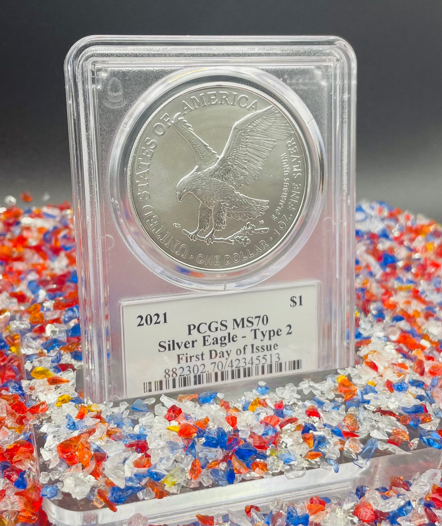 2021 $1 American Silver Eagle PCGS MS70 FDOI Type 2 Jim Peed Signed Label Mint Condition (1 of 3999)