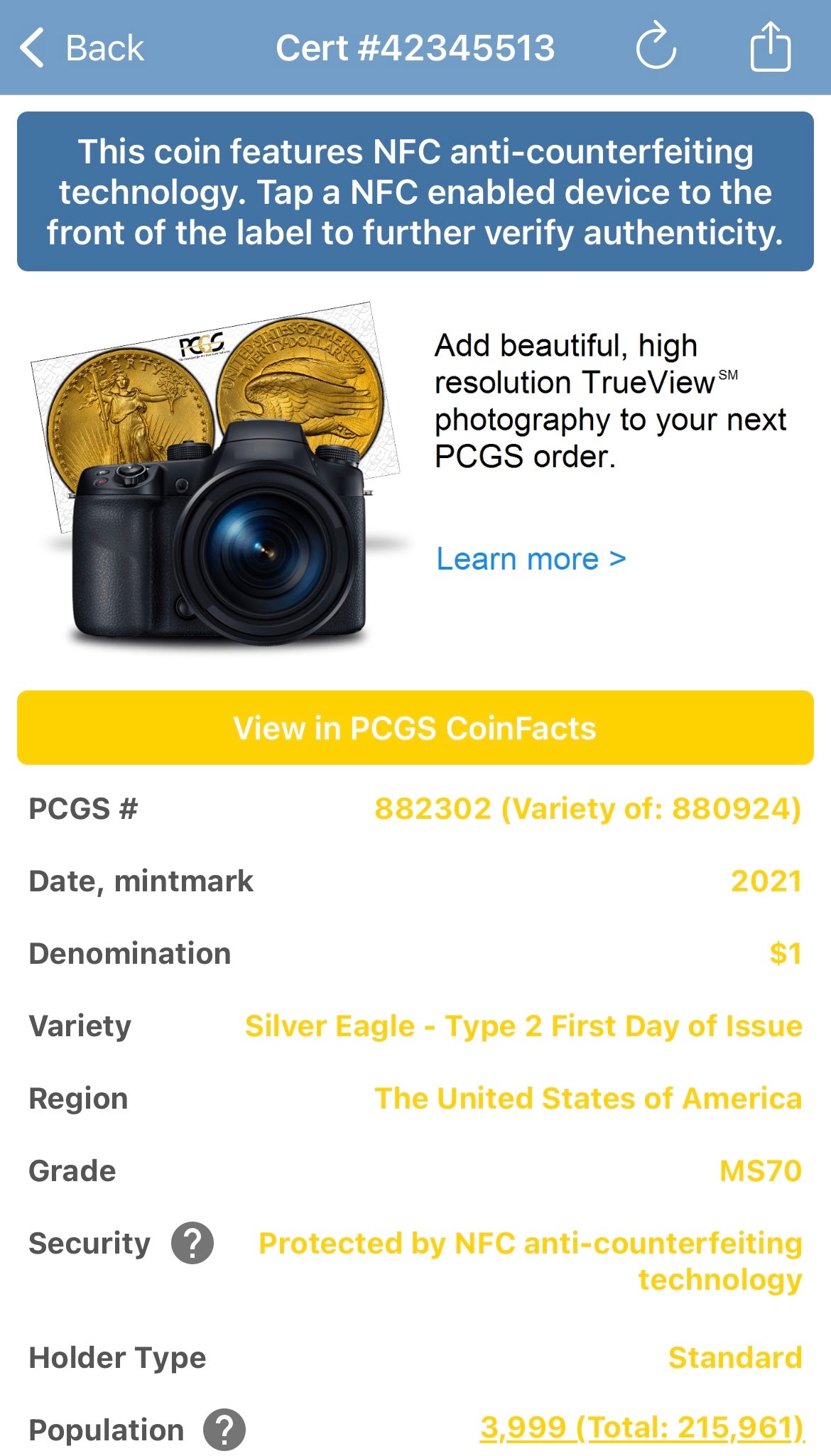 2021 $1 American Silver Eagle PCGS MS70 FDOI Type 2 Jim Peed Signed Label Mint Condition (1 of 3999)