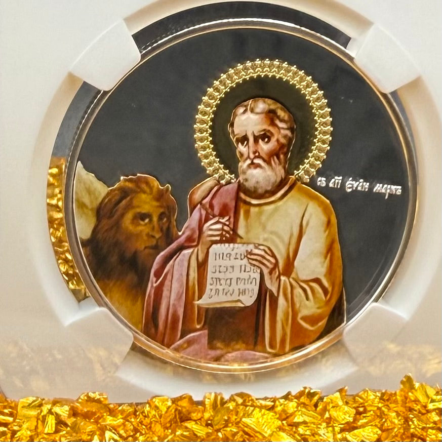 2011 Proof Niue Silver Dollar $2 NGC PF70UC Evangelists St. Mark Gilt Colorized (1 of 1)