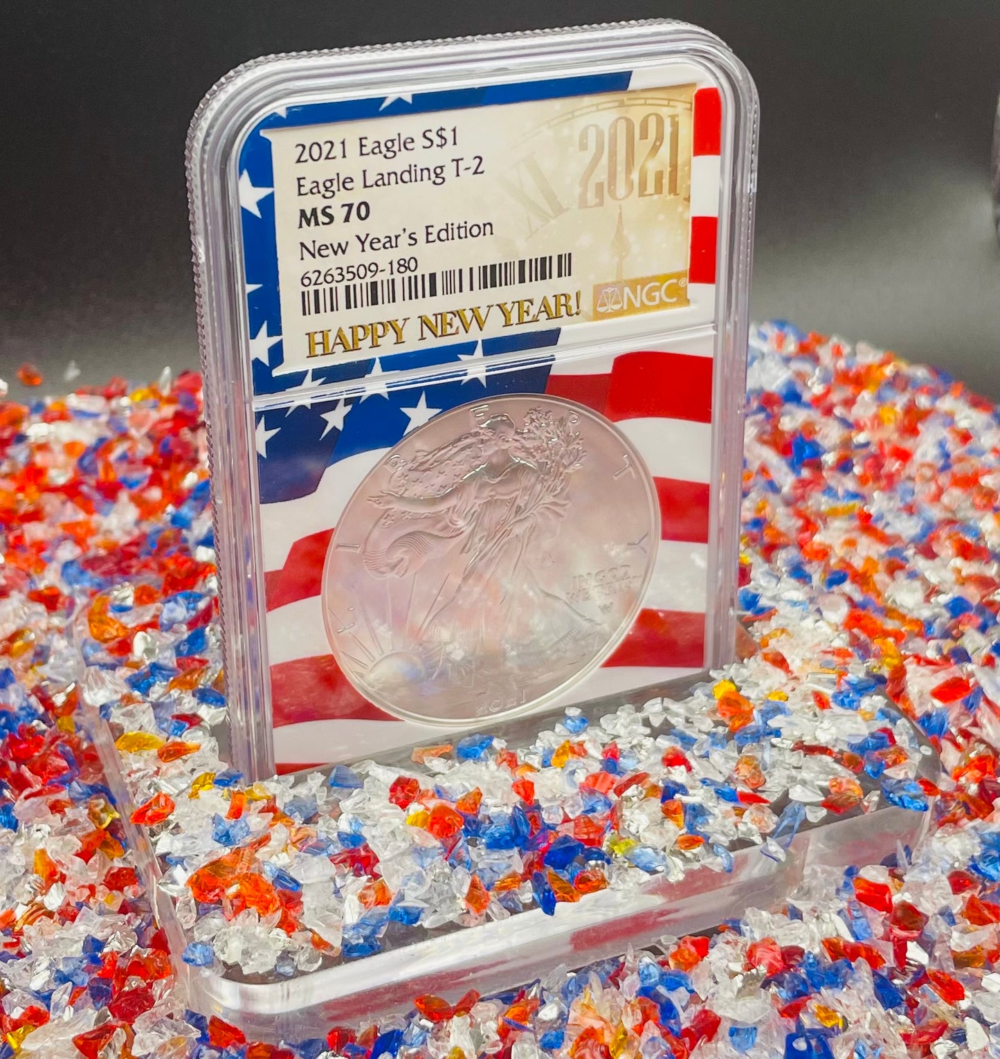 2021 $1 American Silver Eagle NGC MS70 New Years Edition Type 2 Ultra Rare Holder