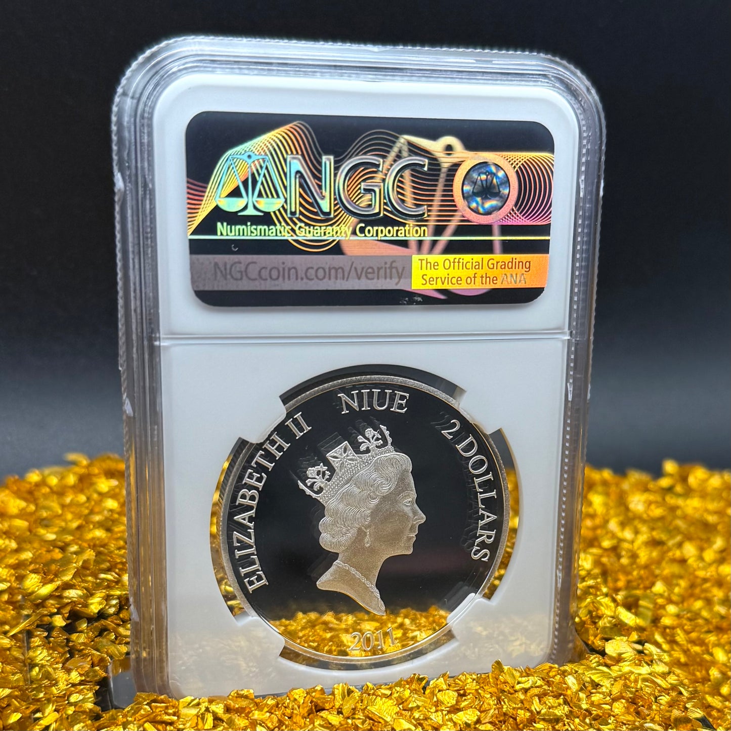 2011 Proof Niue Silver Dollar $2 NGC PF70UC Evangelists St. Mark Gilt Colorized (1 of 1)