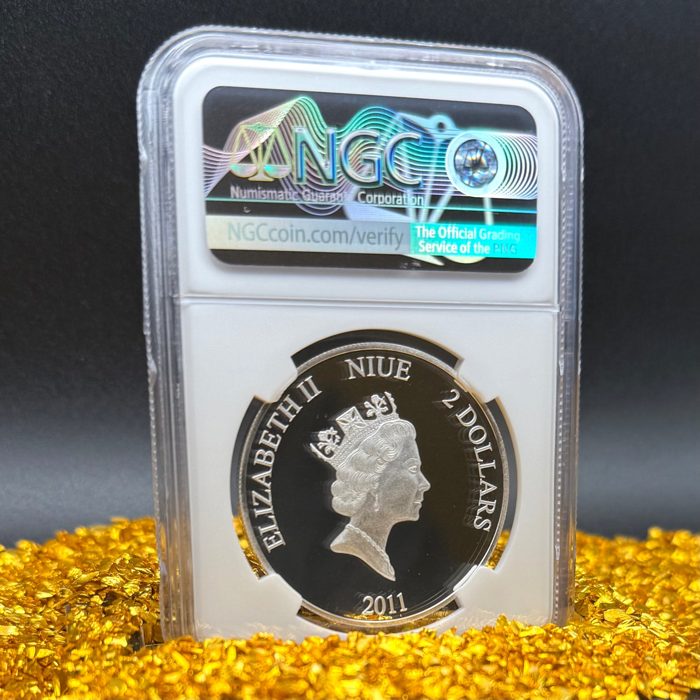 2011 Proof Niue Silver Dollar $2 NGC PF70UC Evangelists St. Mark Gilt Colorized (1 of 1)