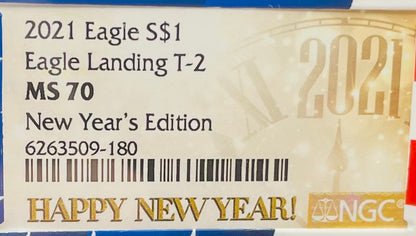 2021 $1 American Silver Eagle NGC MS70 New Years Edition Type 2 Ultra Rare Holder