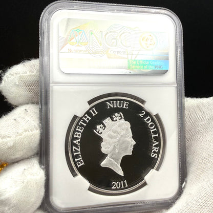 2011 Proof Niue Silver Dollar $2 NGC PF70UC Evangelists St. Mark Gilt Colorized (1 of 1)