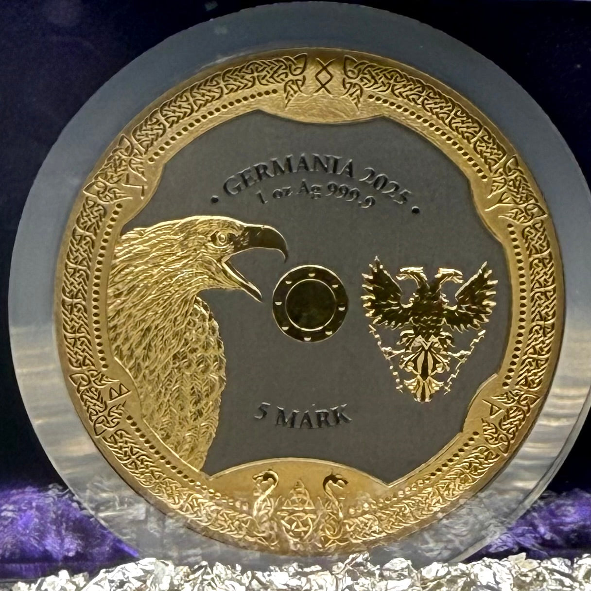 2025 1 oz .9999 Silver Private Issue NGC MS70 Valkyries - Arnhild 24K Gold Gilt Purple Holder Mint