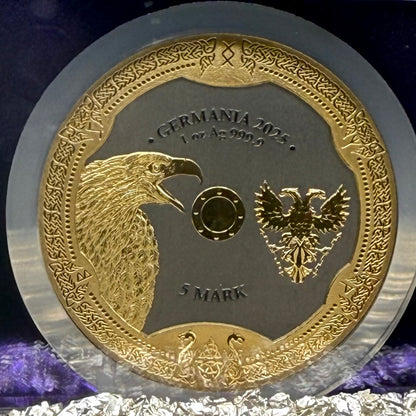 2025 1 oz .9999 Silver Private Issue NGC MS70 Valkyries - Arnhild 24K Gold Gilt Purple Holder Mint