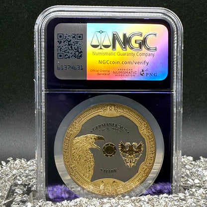 2025 1 oz .9999 Silver Private Issue NGC MS70 Valkyries - Arnhild 24K Gold Gilt Purple Holder Mint
