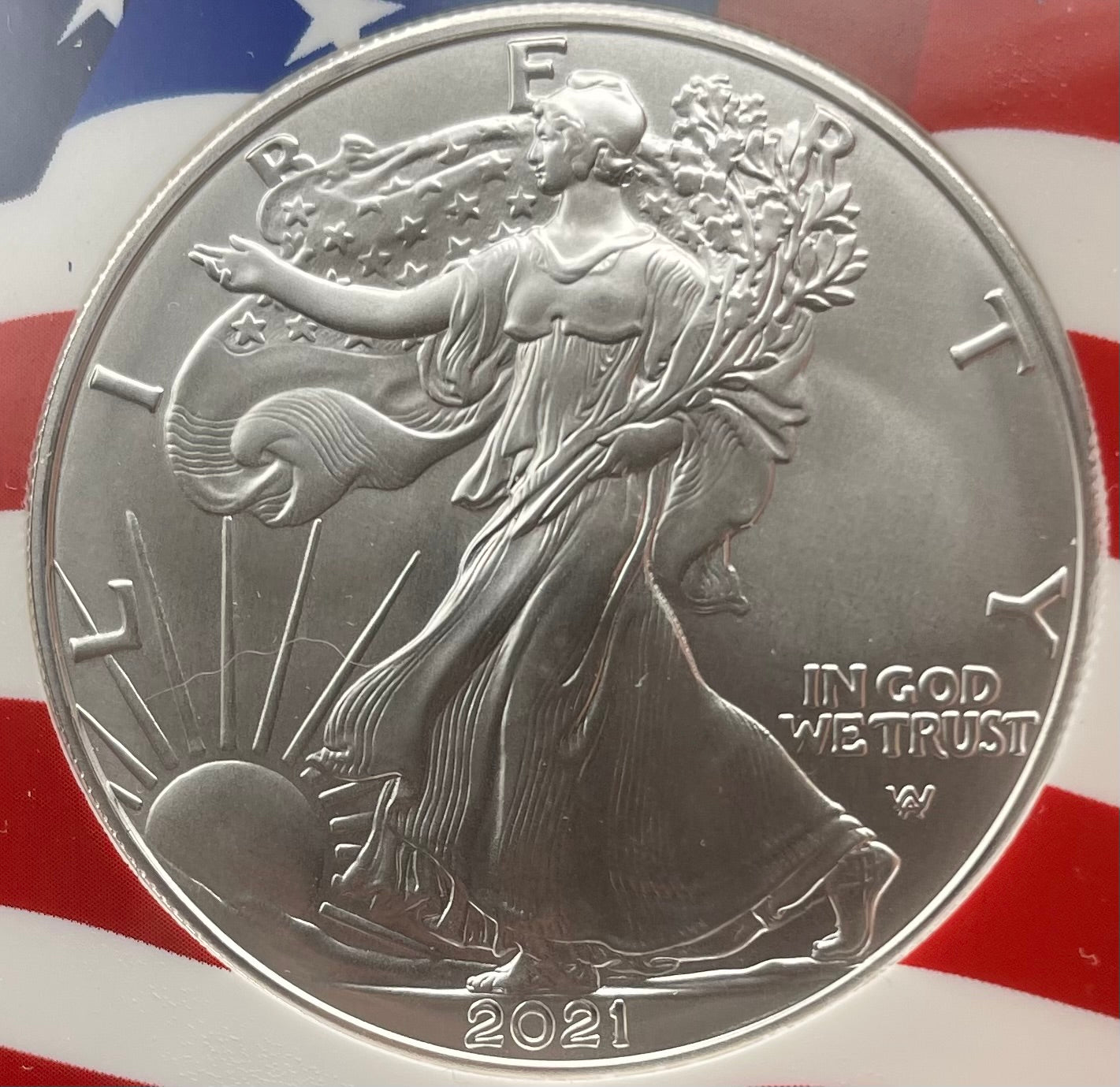 2021 $1 American Silver Eagle NGC MS70 First Day of Issue Type 2 Flag Holder Mint Condition (1 of 4,075)