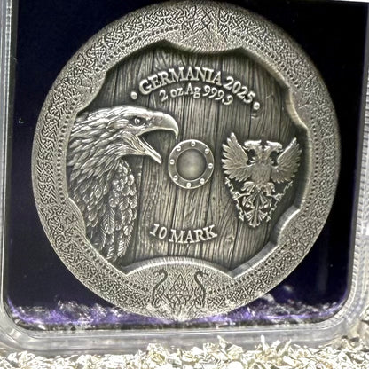 2025 2 oz .9999 Silver Private Issue NGC MS70 Valkyries - Arnhild Colorized Antiqued Purple Holder Mint