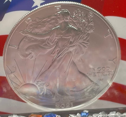 2021 $1 American Silver Eagle NGC MS70 First Day of Issue Type 2 Flag Holder Mint Condition (1 of 4,075)