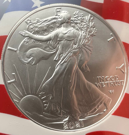 2021 $1 American Silver Eagle NGC MS70 First Day of Issue Type 2 Flag Holder Mint Condition (1 of 4,075)