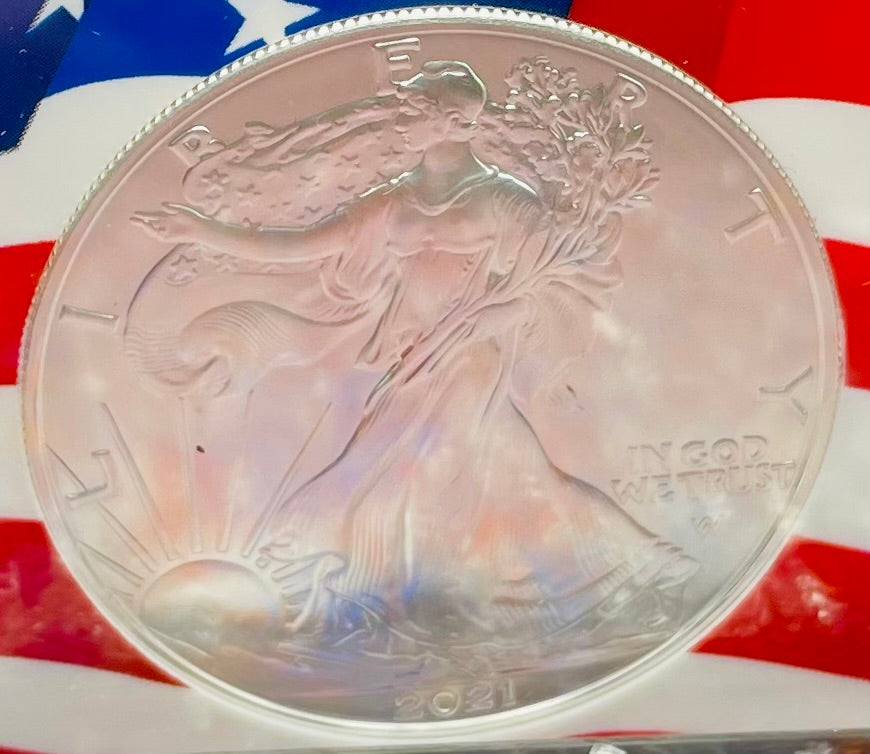 2021 $1 American Silver Eagle NGC MS70 First Day of Issue Type 2 Flag Holder Mint Condition (1 of 4,075)