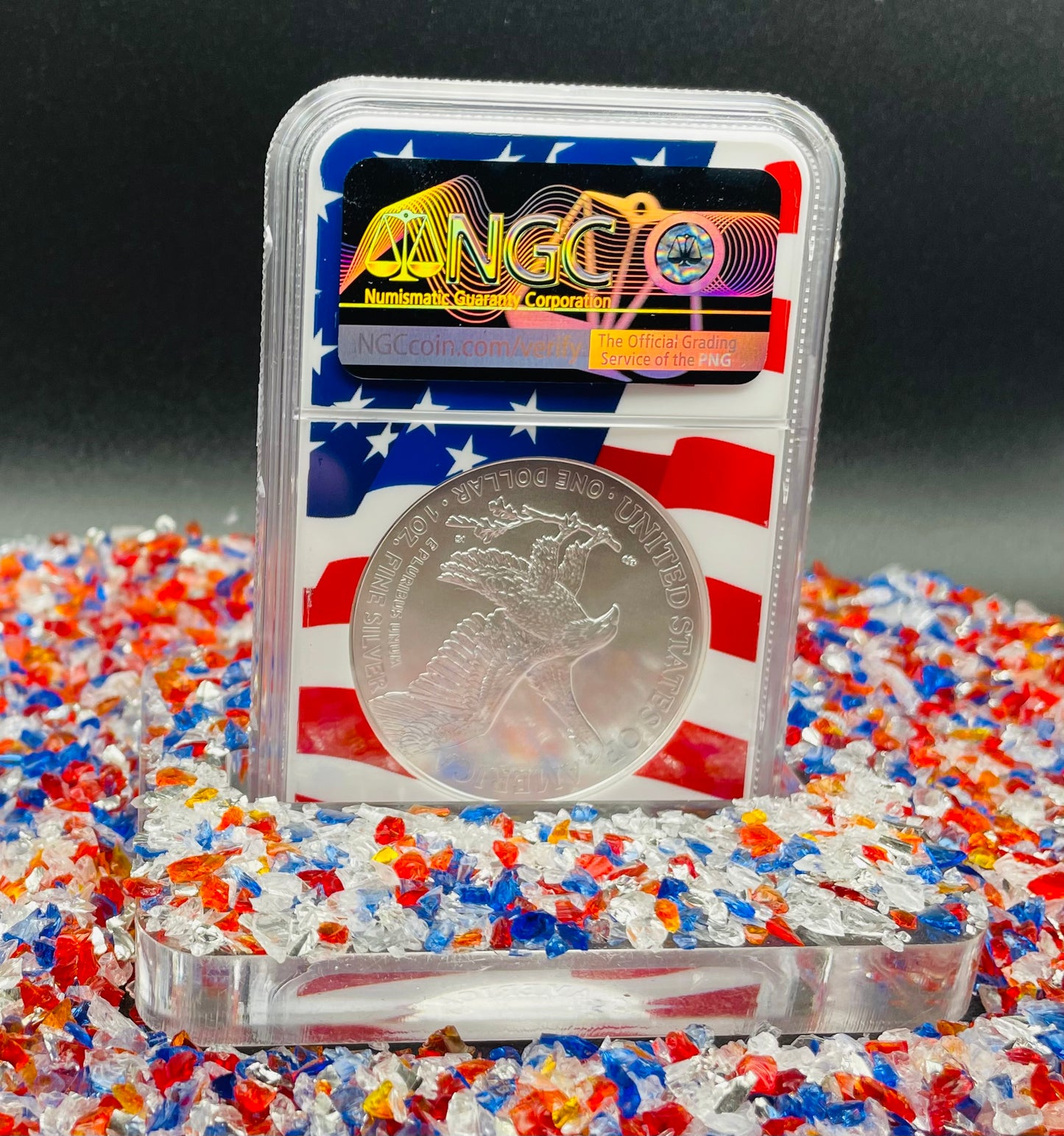 2021 $1 American Silver Eagle NGC MS70 First Day of Issue Type 2 Flag Holder Mint Condition (1 of 4,075)