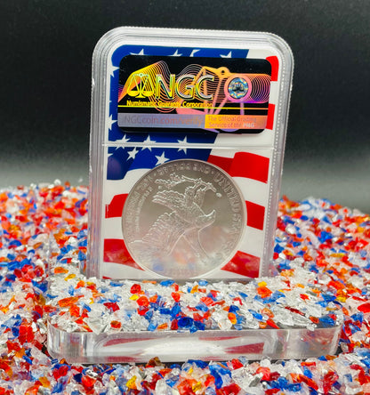 2021 $1 American Silver Eagle NGC MS70 First Day of Issue Type 2 Flag Holder Mint Condition (1 of 4,075)