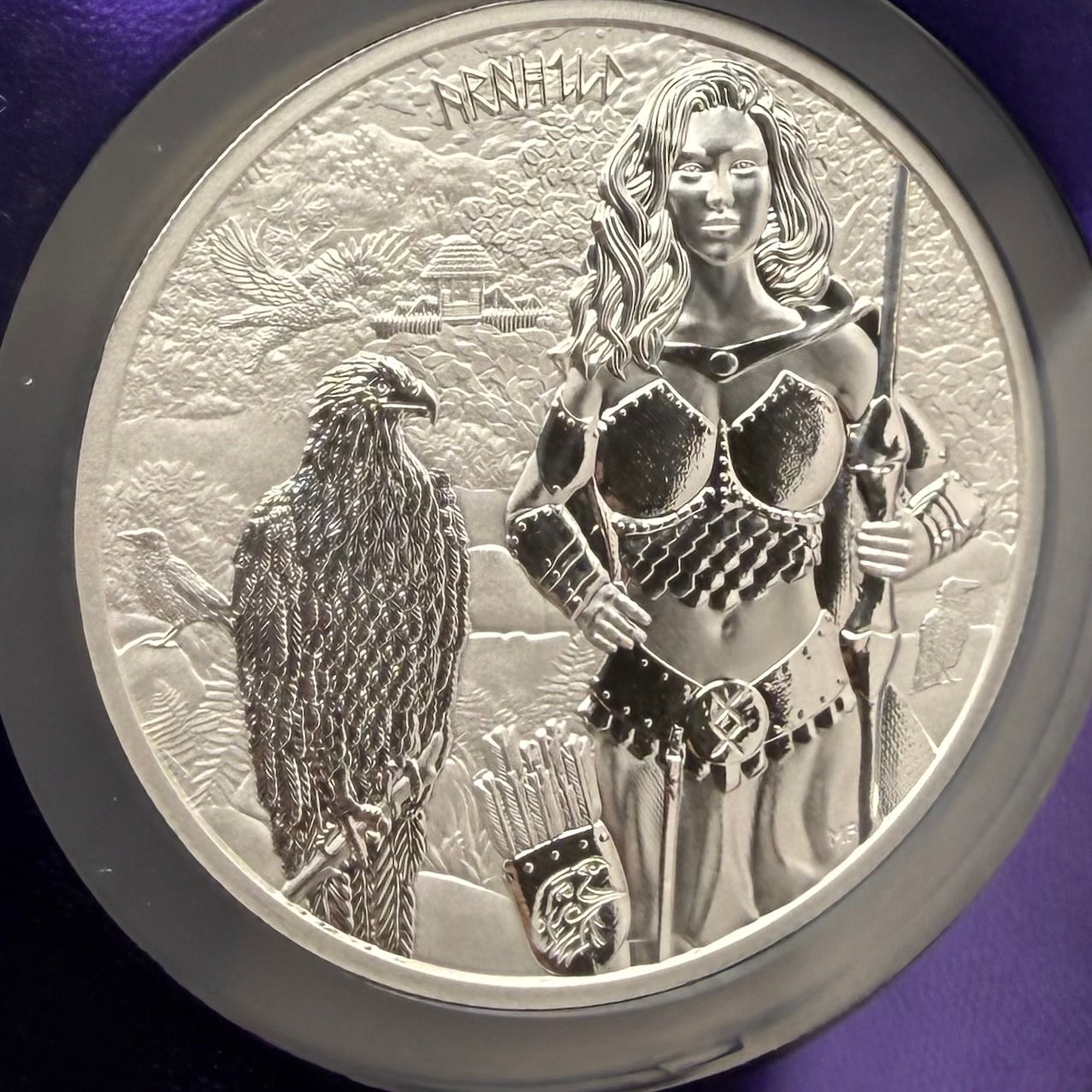 2025 1 oz .9999 Silver Private Issue NGC MS70 Valkyries - Arnhild Proof-like Finish Purple Holder Mint