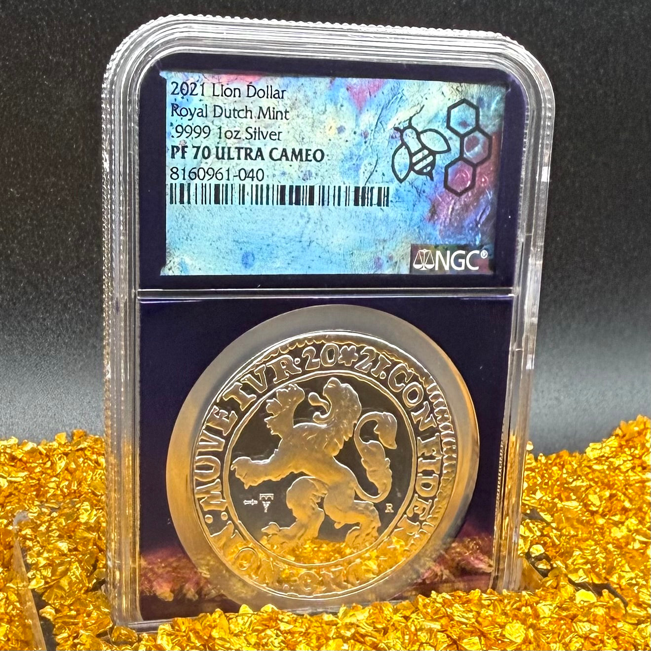 2021 Dutch Silver Lion Coin NGC PF70UC Rare Purple Holder Mint