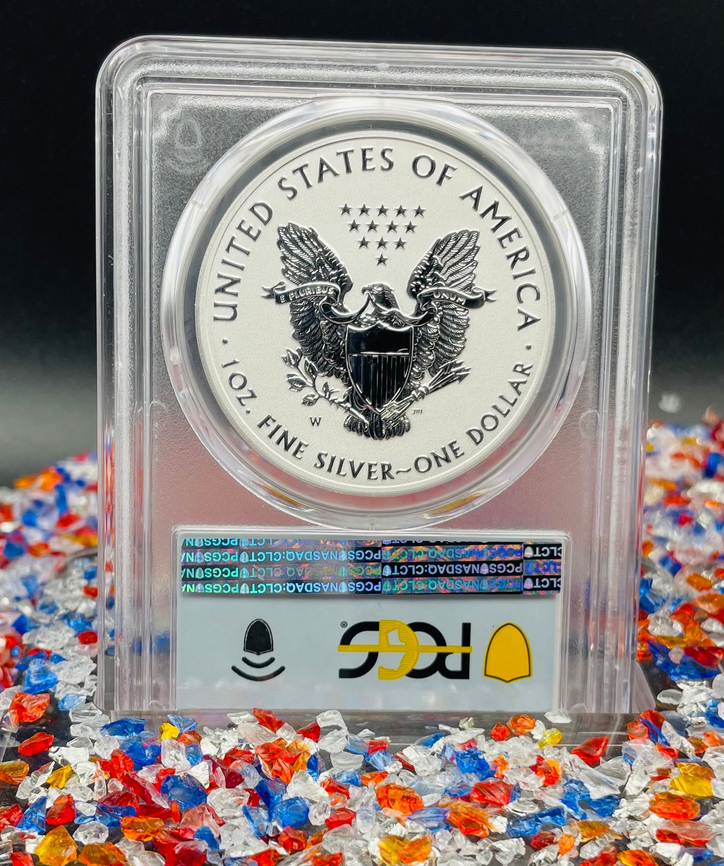 Reverse Proof 2021 Type 1 and Type 2 (2 Coin Set) $1 American Silver Eagle PCGS PF69 FDOI Designer Edition American Flag Holder Mint Condition