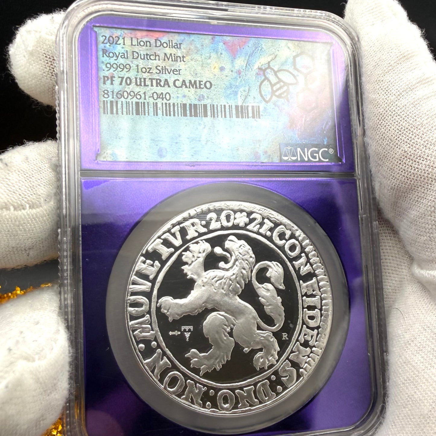 2021 Dutch Silver Lion Coin NGC PF70UC Rare Purple Holder Mint