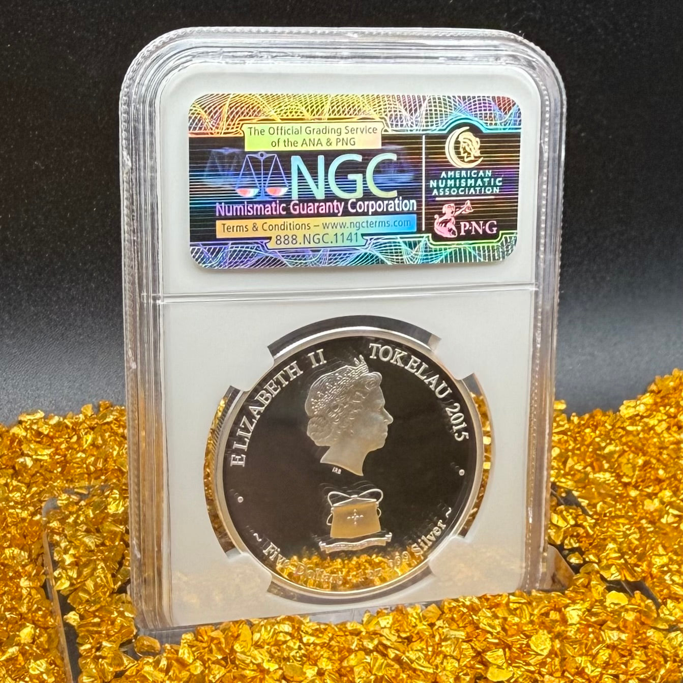 2015 Silver $5 Tokelau Islands Lunar Series II Year of the Goat Colorized NGC PF70UC Early Releases (Rare 1 of 105)