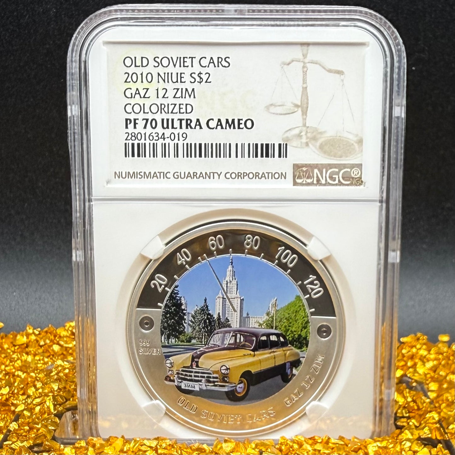 2010 Proof Niue Silver Dollar $2 NGC PF70UC Old Soviet Cars - Gaz 12 Zim Colorized (1 of 3) Mint