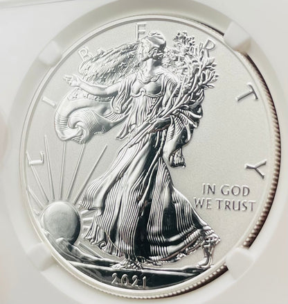 Reverse Proof 2021 (W) $1 American Silver Eagle NGC PF69 Type 1 Silver Design Set 35th Anniversary Label Mint Condition (1 of 2,477)