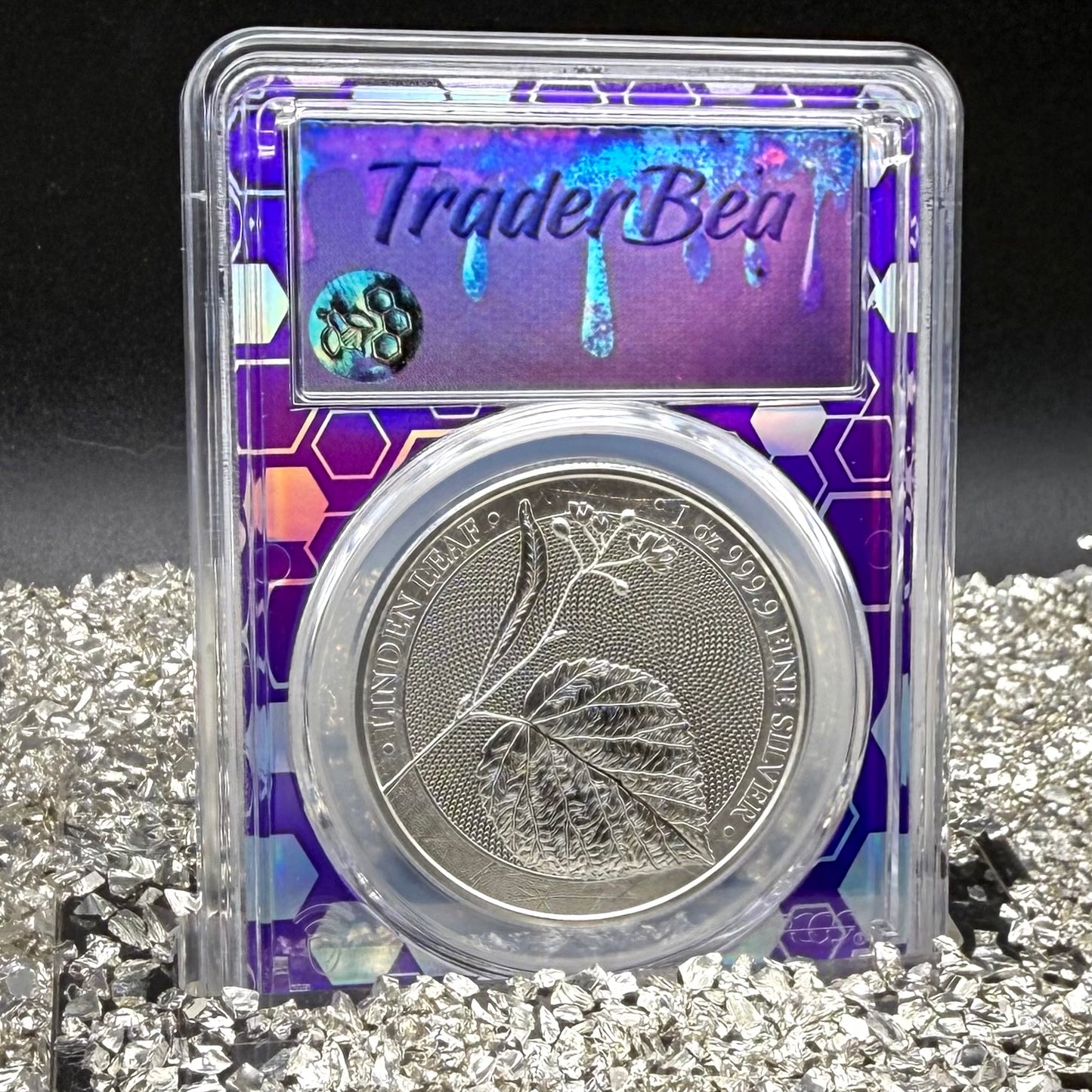 2022 1 oz .9999 Silver Private Issue PCGS MS70 Linden Leaf Proof-like Finish Purple Holder Mint (Rare 1 of 131)