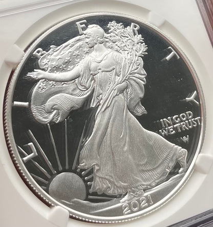 Proof 2021 (W) $1 American Silver Eagle NGC PF70 Early Releases Type 2 35th Anniversary Eagle Label (1 of 4,192)