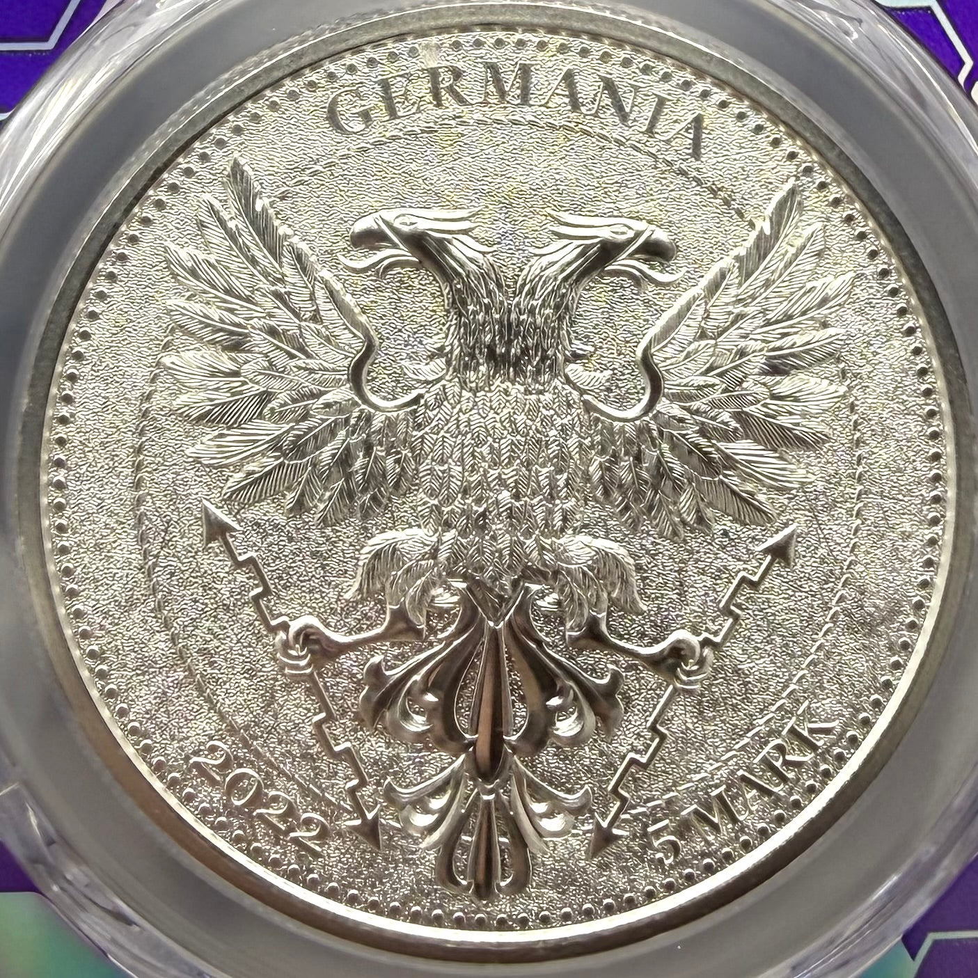 2022 1 oz .9999 Silver Private Issue PCGS MS70 Linden Leaf Proof-like Finish Purple Holder Mint (Rare 1 of 131)