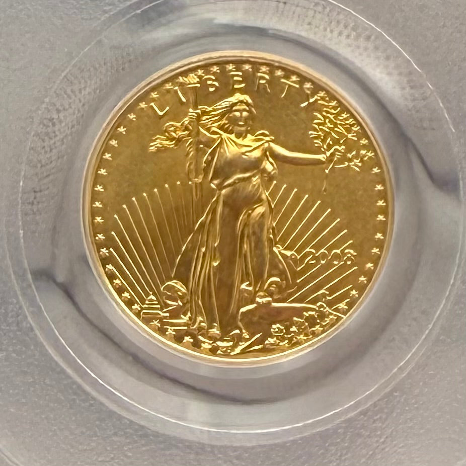 2008 $5 American Gold Eagle PCGS MS70 First Strike Flag Label (Rare 1 of 548)