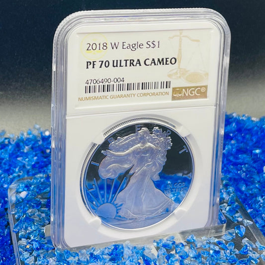 Proof 2018 (W) $1 American Silver Eagle NGC PF70 Modern Brown Label Mint Condition (1 of 5,493)
