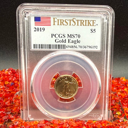 2019 $5 American Gold Eagle PCGS MS70 First Strike Flag Label (Rare 1 of 1901)