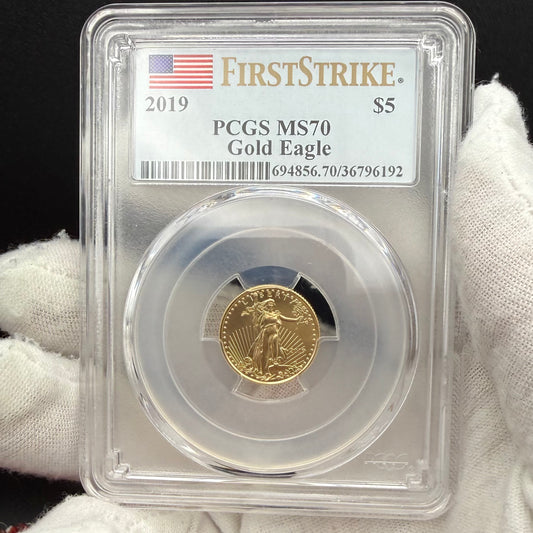 2019 $5 American Gold Eagle PCGS MS70 First Strike Flag Label (Rare 1 of 1901)